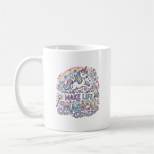 Taza De Café Tipografía Vectorial Premium Unicornio Hace la Vid
