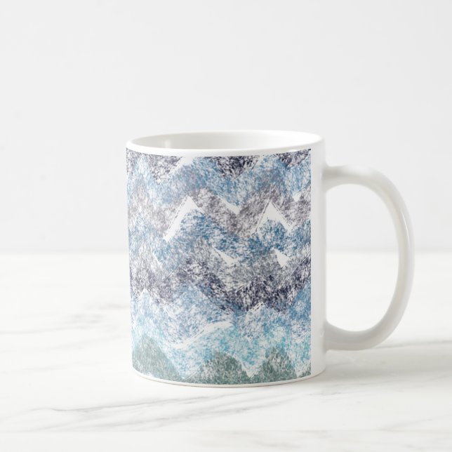 Taza De Café Tiras azules Mug (Derecha)