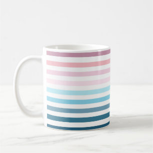 Taza De Café Tiras Azules Rosa Y Navy Café Mug
