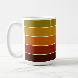 Taza De Café Tiras de color sólido liso Tiras de colores cálido