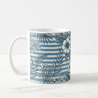 Taza De Café Tiras de flores Diseño Café Mug