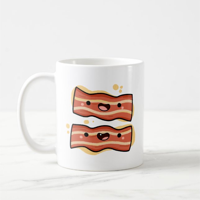 Taza De Café Tiras de tocino kawaii (Izquierda)