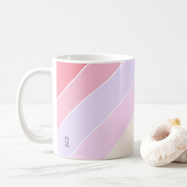 Taza De Café Tiras Pastel Personalizadas (Con donut)