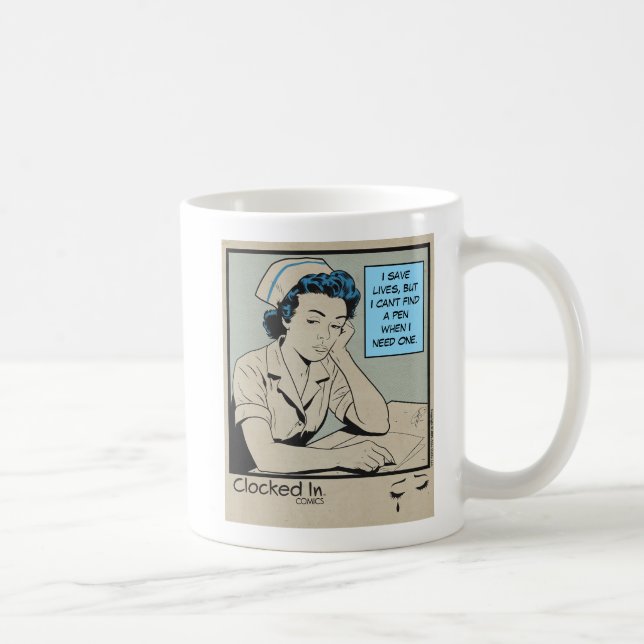 Taza De Café Tired Nurse Gift for RN, LPN, Healthcare Workers (Derecha)