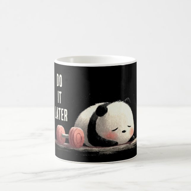 Taza De Café Tired Panda Gym – Cute Funny Workout Art (Centro)