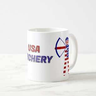 Taza De Café Tiro con Arco Patriótico de EE. UU.
