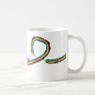 Taza De Café Tiro-para arriba del arco iris del tiburón