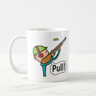 Taza De Café Tiroteo con trampa de pichón de arcilla