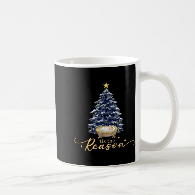 Taza De Café Tis The Reason Nativity Christmas Baby Jesus Catho (Derecha)