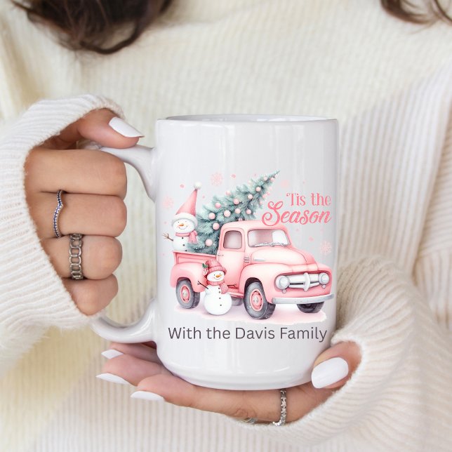 Taza De Café Tis the Season Christmas Coffee Mug (Customize this cute tis the season Christmas coffee mug. )