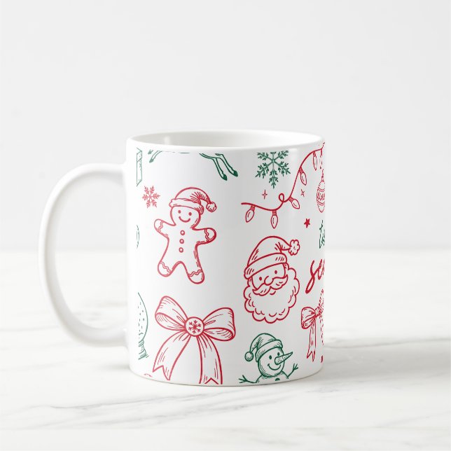 Taza De Café Tis the Season - Christmas Doodle (Izquierda)