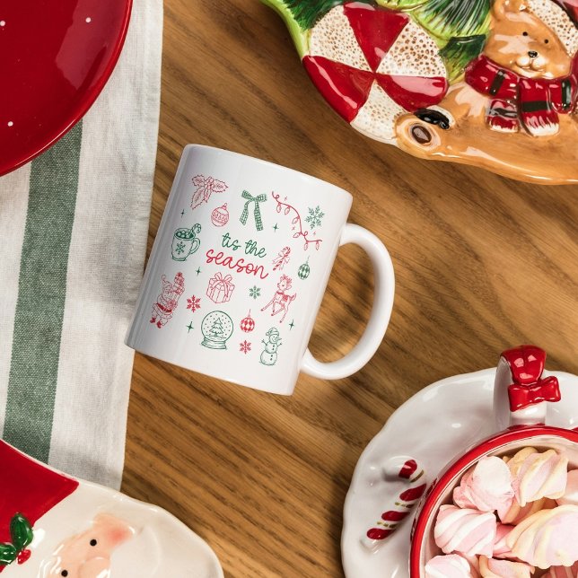 Taza De Café “Tis the Season” Christmas Holiday Icons (Subido por el creador)
