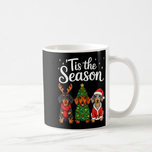 Taza De Café Tis The Season Dachshund Christmas Santa Weiner Do (Derecha)
