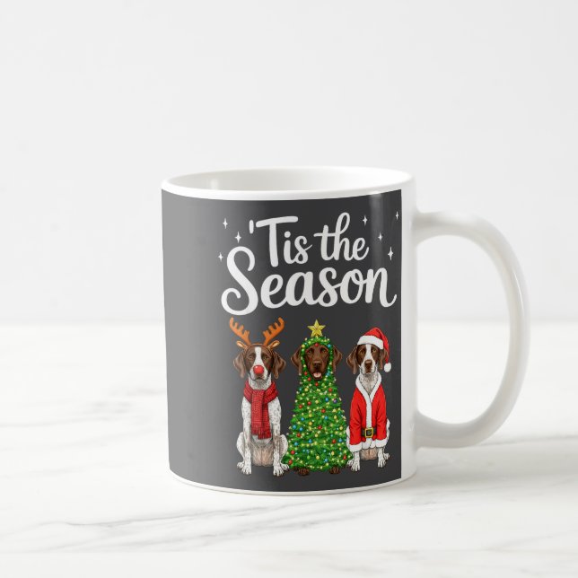 Taza De Café Tis The Season German Shorthaired Inter Christmas  (Derecha)