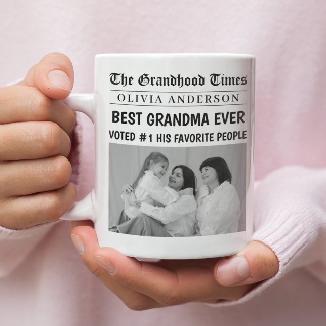 Taza De Café Titular del mejor periódico fotográfico de la abue (Subido por el creador)
