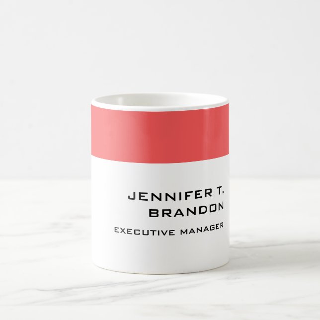 Taza De Café Título de nombre profesional moderno y sencillo mi (Centro)