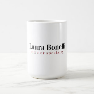 Taza De Café Título de nombre sencillo profesional moderno mini