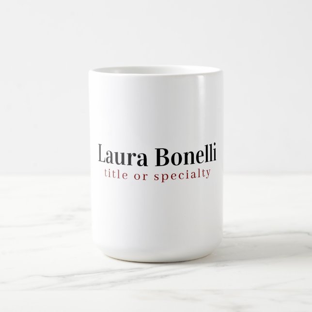 Taza De Café Título de nombre sencillo profesional moderno mini (Centro)