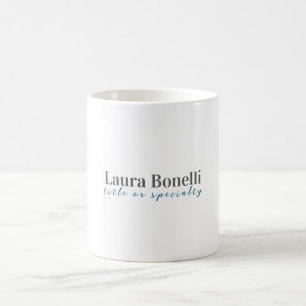 Taza De Café Título de nombre simple minimalista moderno profes