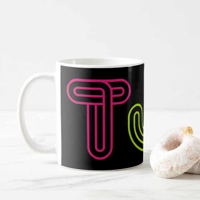 Taza De Café Tja, palabra alemana, palabra alemana, palabra ale (Con donut)