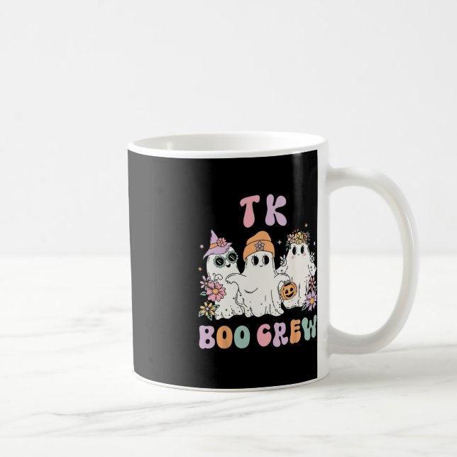 Taza De Café TK Boo Crew Retro Groovy Halloween Floral Ghost TK (Derecha)