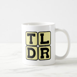 Taza De Café TLDR Demasiado Largo No Leí TL;DR Acrónimo de Inte