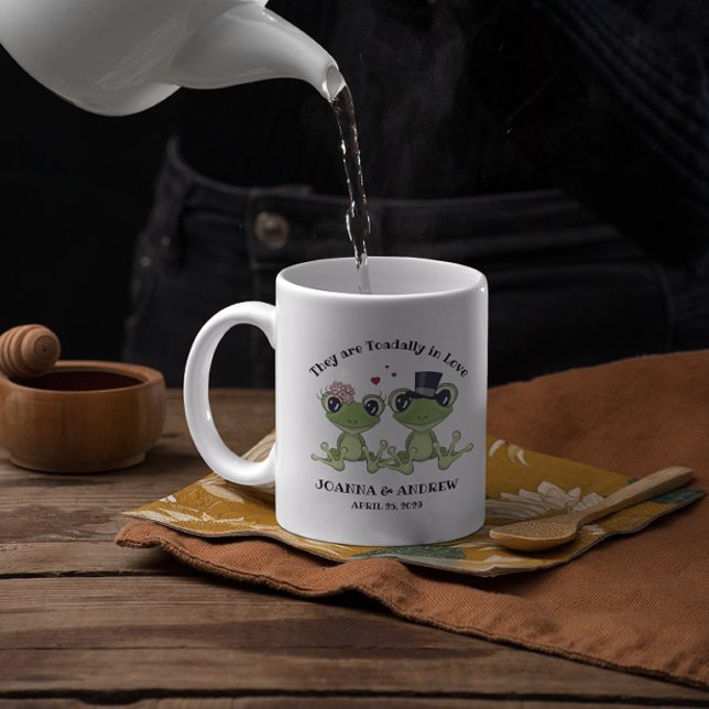 Taza De Café ©Toadally in Love Frog Couple Rustic Boda (Subido por el creador)
