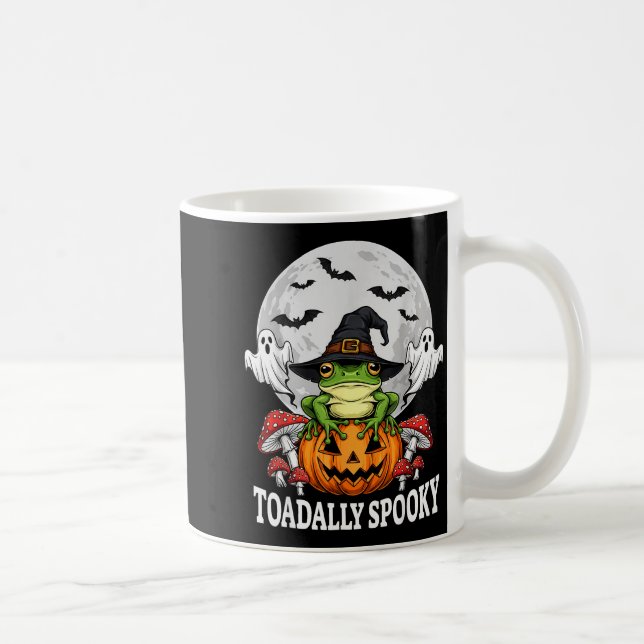 Taza De Café Toadally Soky Funny Halloween Frog On Pumpkin Full (Derecha)