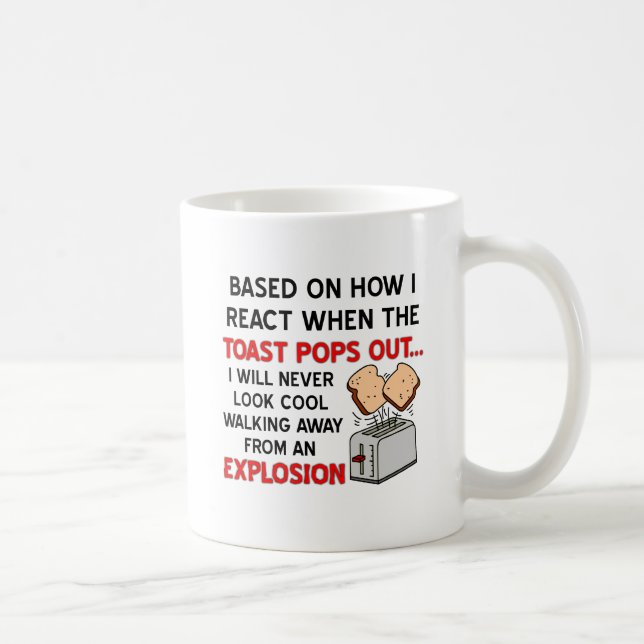 Taza De Café Toast Explosion Funny Mug (Derecha)