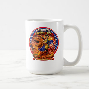 Taza De Café Toca el Bacon Patriótico & T-Rex para hacer Améric