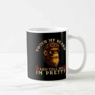 Taza De Café Toca mi barba y dime que soy un mono bonito (en B