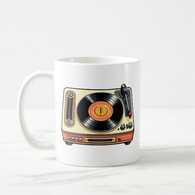 Taza De Café Tocadiscos de vinilo retro (Izquierda)