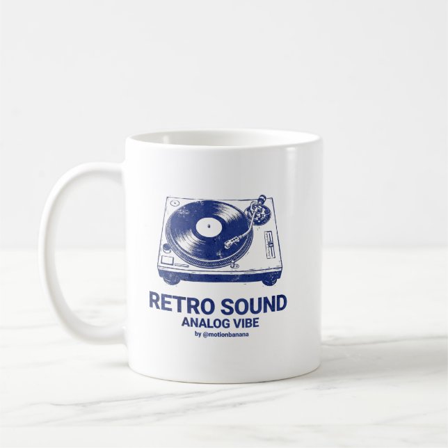 Taza De Café Tocadiscos de vinilo retro antiguo analógico (Izquierda)