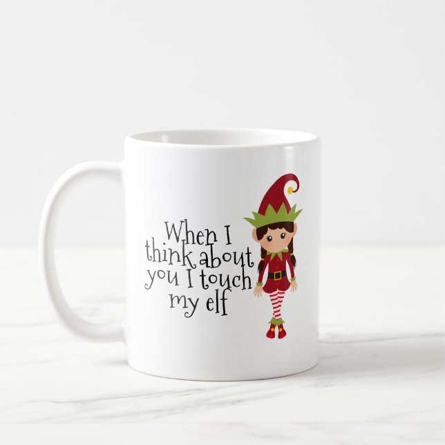 Taza De Café Tocado divertido de Navidad Mi Elfo de Vacaciones (Izquierda)