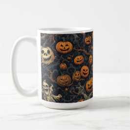 Taza De Café Tocantes calabazas y fantasmas atemorizantes