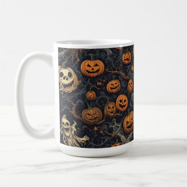 Taza De Café Tocantes calabazas y fantasmas atemorizantes (Izquierda)