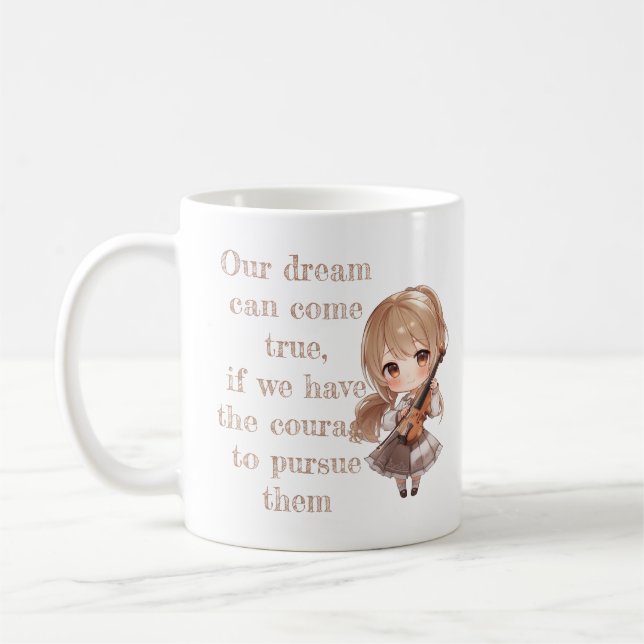 Taza De Café Tocar el violín en acción (Izquierda)