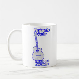 Taza De Café Tocar la guitarra me hace increíble. azul vintage