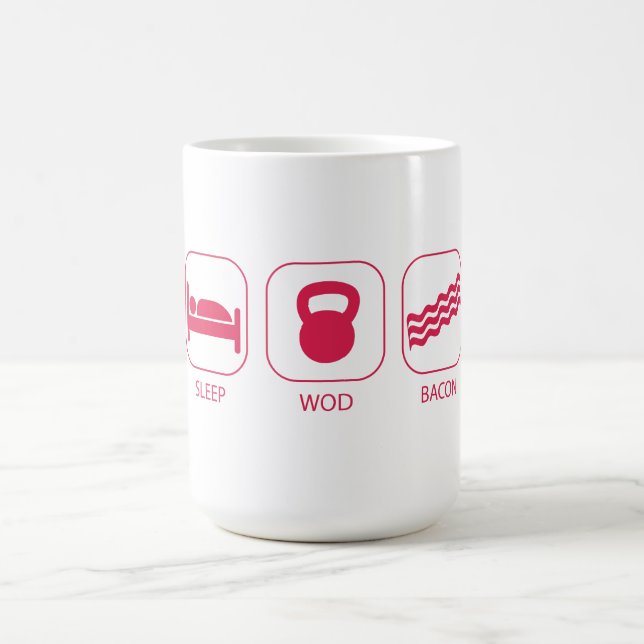 Taza De Café Tocino del sueño WOD - levantamiento de pesas del (Centro)