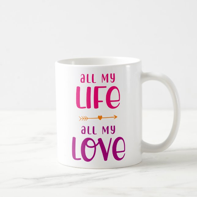 Taza De Café Toda Mi Vida. Todo Mi Amor. (Derecha)