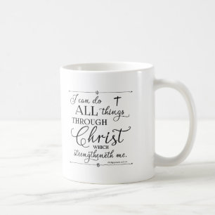 Taza De Café Todas las cosas a través de Cristo - Filipinas 4: