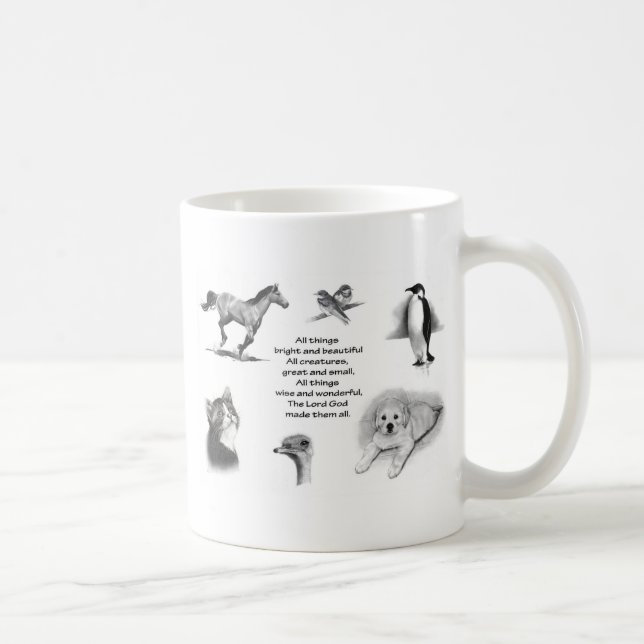 Taza De Café Todas las criaturas grandes y pequeñas: Animales: (Derecha)