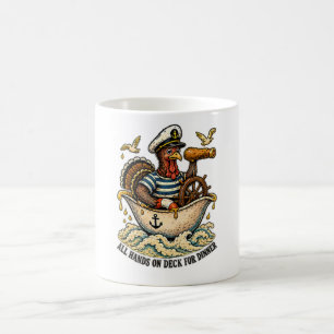 Taza De Café Todas las manos a la obra para la cena de Acción d