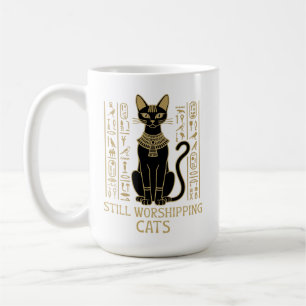 Taza De Café Todavía adoramos gatos – Jeroglífico de gato egipc