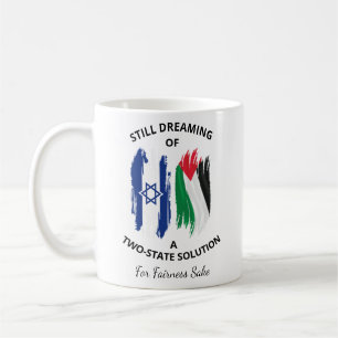 Taza De Café Todavía Soñando Con Una Solución De Dos Estados
