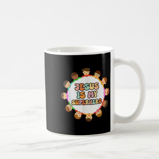 Taza De Café Toddler Girls Jesus Is My Superhero Christian Sist (Derecha)