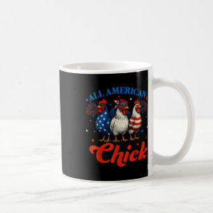 Taza De Café Todo El Chick Estadounidense Usa Chicken Retro 4 D