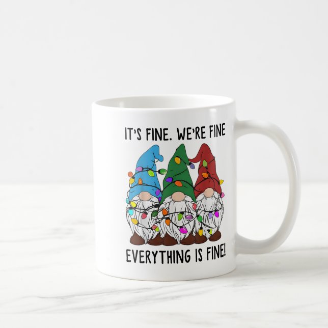 Taza De Café Todo está bien, Navidades de Gnome bien ligeros (Derecha)