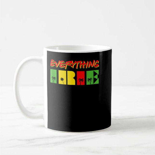 Taza De Café Todo Irie buenas vibraciones Rasta Reggae raíces (Izquierda)