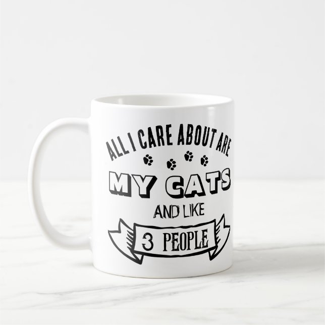 Taza De Café Todo lo que me importa son mis GATOS, divertida fo (Izquierda)